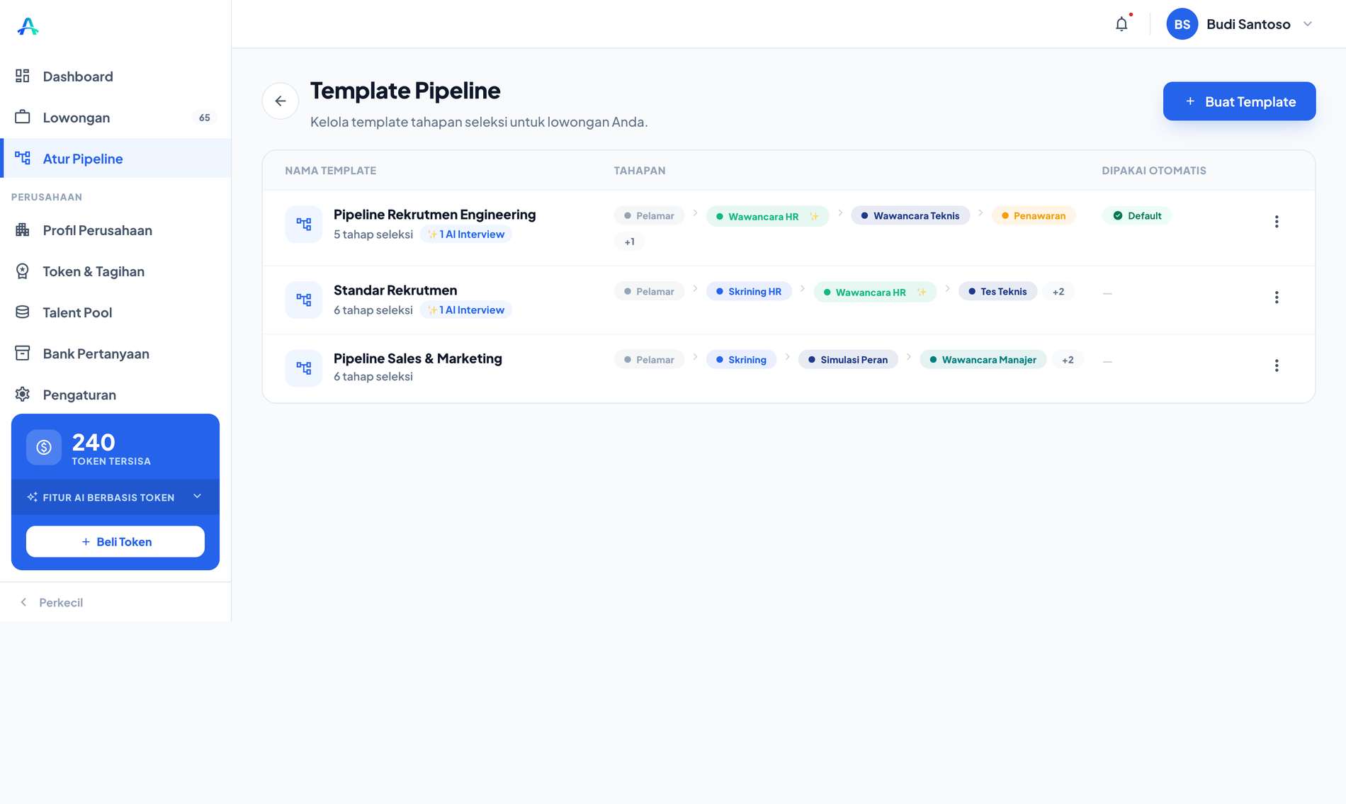 Daftar template pipeline